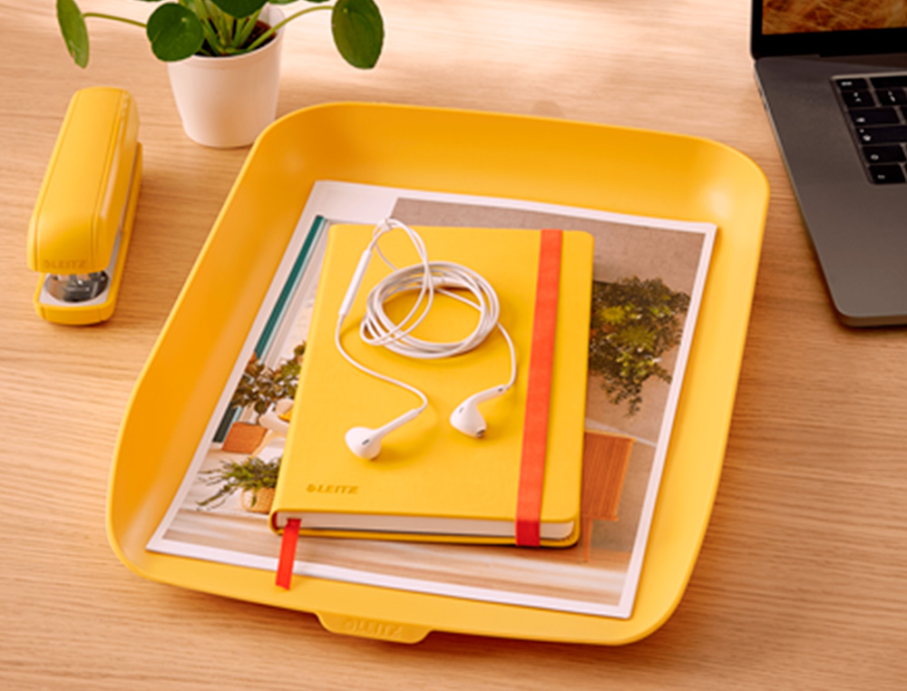 LEITZ - Bandeja sobremesa plastico cosy amarillo 268x126x358 mm (Ref. 53580019)