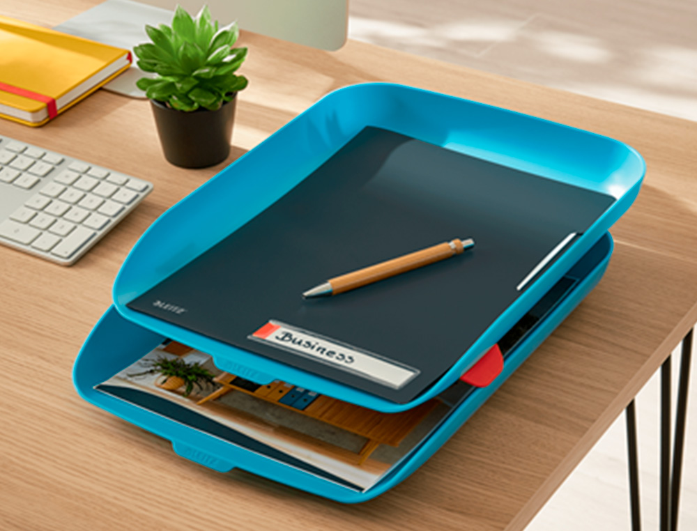 LEITZ - Bandeja sobremesa plastico cosy set de 2 unidades azul 274x81x407 mm (Ref. 53581061)