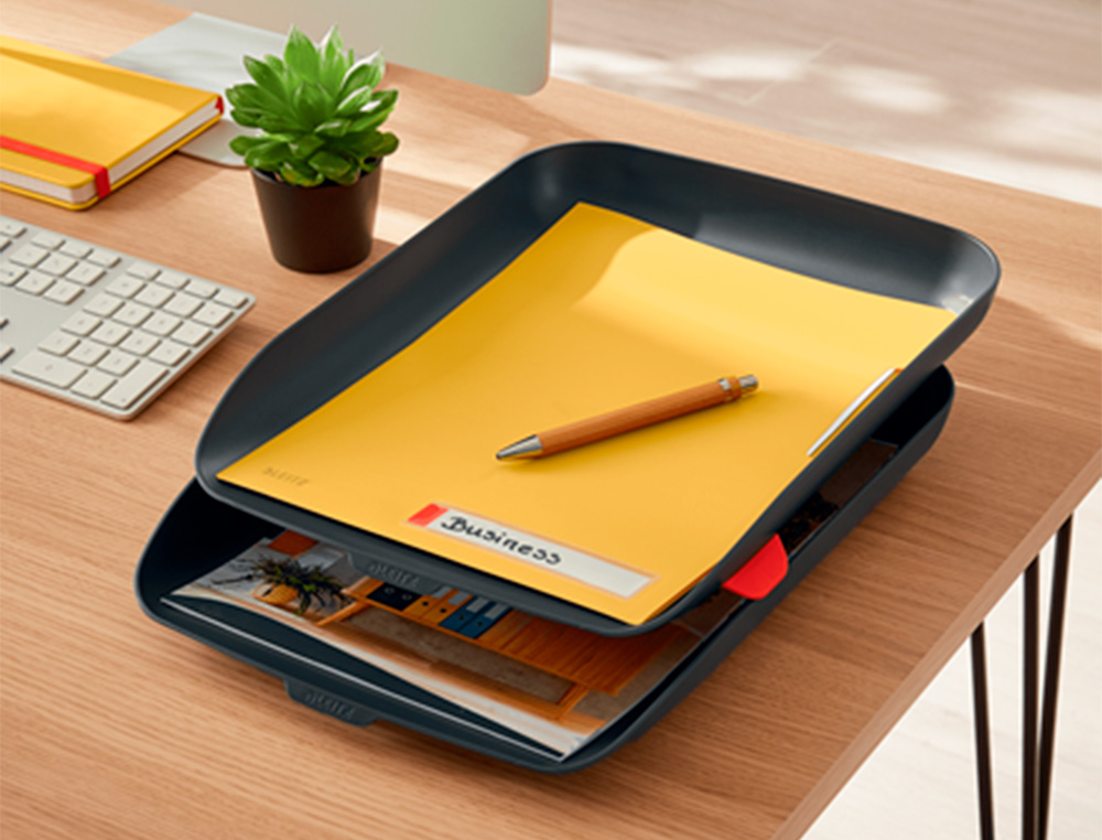 LEITZ - Bandeja sobremesa plastico cosy set de 2 unidades gris 274x81x407 mm (Ref. 53581089)