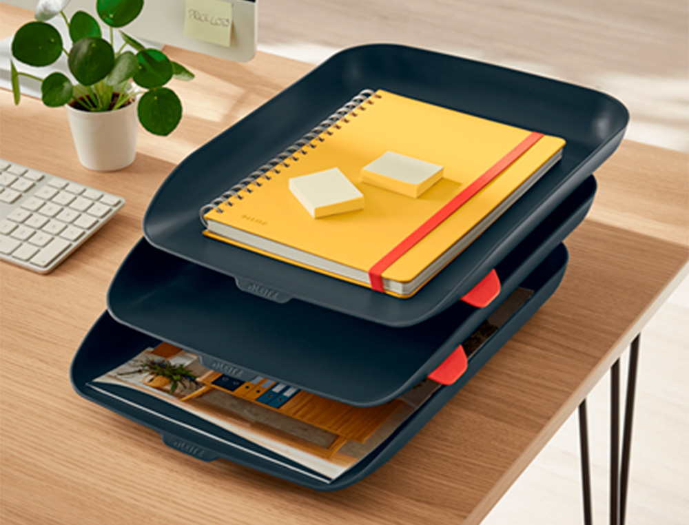 LEITZ - Bandeja sobremesa plastico cosy set de 3 unidades gris 274x120x456 mm (Ref. 53582089)