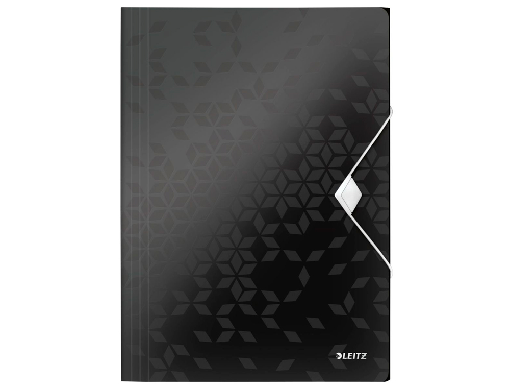 LEITZ - Carpeta wow gomas solapas polipropileno din A4 color negro (Ref. 45990195)