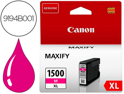 CANON - Cartuchos ORIGINALES Inyección De Tinta PGI1500 XL M AA - MB2050 / MB2150 / MB2155 / MB2350 / MB2750 / MB2755 (Ref.9194B001)