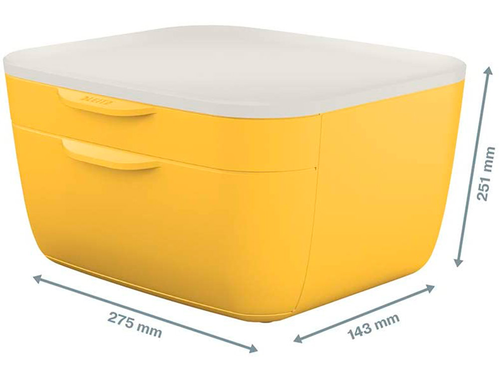 LEITZ - Fichero cajones de sobremesa cosy 2 cajones amarillo (Ref. 53570019)