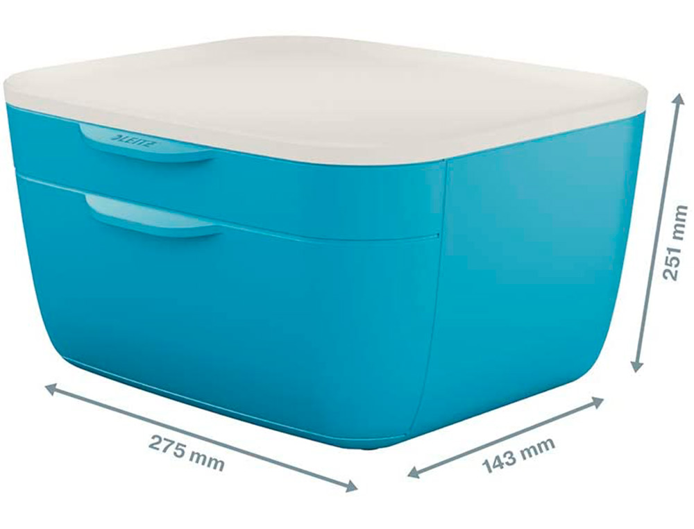 LEITZ - Fichero cajones de sobremesa cosy 2 cajones azul (Ref. 53570061)