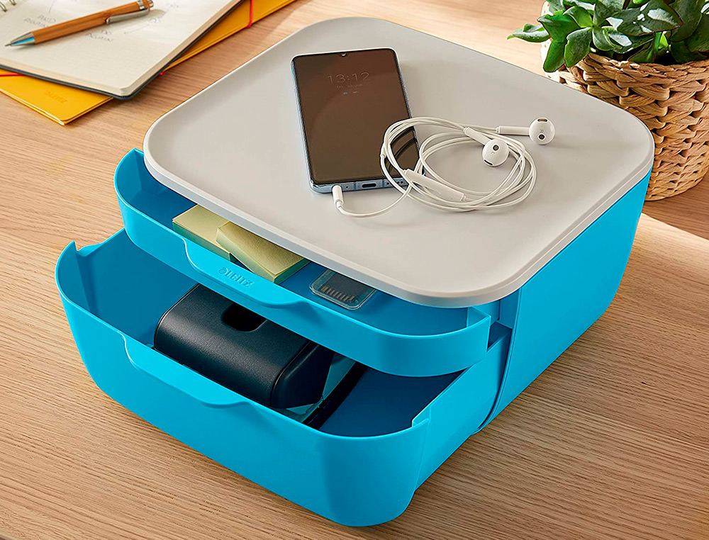 LEITZ - Fichero cajones de sobremesa cosy 2 cajones azul (Ref. 53570061)
