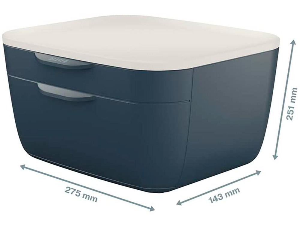 LEITZ - Fichero cajones de sobremesa cosy 2 cajones gris (Ref. 53570089)