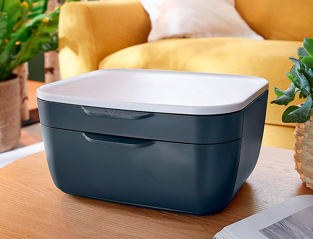 LEITZ - Fichero cajones de sobremesa cosy 2 cajones gris (Ref. 53570089)