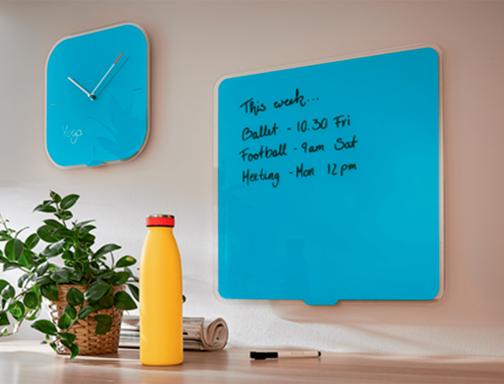 LEITZ - Reloj cosy de pared silencioso cristal 30x30 cm azul (Ref. 90170061)