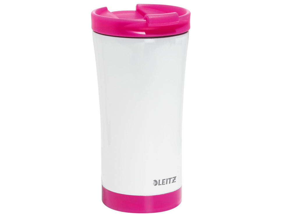 LEITZ - Taza wow travel termica doble pared acero inoxidable capacidad 380 ml color fucsia (Ref. 90140023)