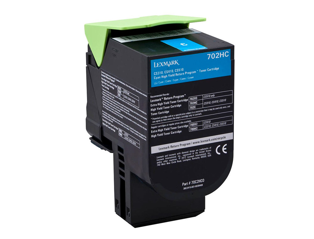 LEXMARK - Toner laser 702hce cs310dn / cs410 dn cian 3000 paginas (Ref. 70C2HCE)