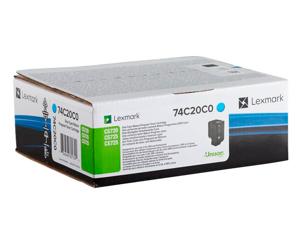 LEXMARK - Toner laser 74c20c0 cx725de / cs720d e/ cs725de cian 3000 paginas (Ref. 74C20C0)