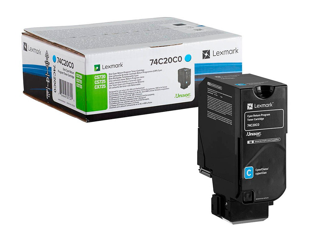 LEXMARK - Toner laser 74c20c0 cx725de / cs720d e/ cs725de cian 3000 paginas (Ref. 74C20C0)