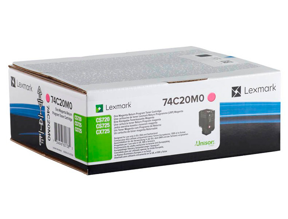 LEXMARK - Toner laser 74c20m0 cx725de / cs720de / cs725de magenta 3000 paginas (Ref. 74C20M0)
