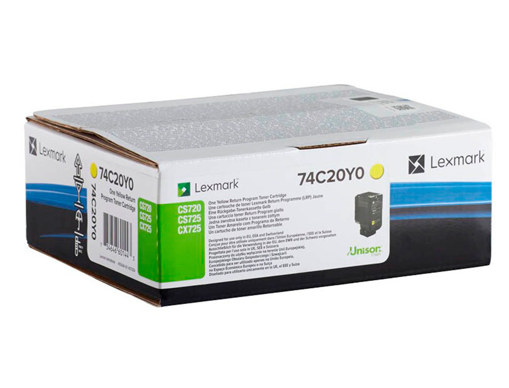 LEXMARK - Toner laser 74c20y0 cx725de / cs720de / cs725de amarillo 3000 paginas (Ref. 74C20Y0)