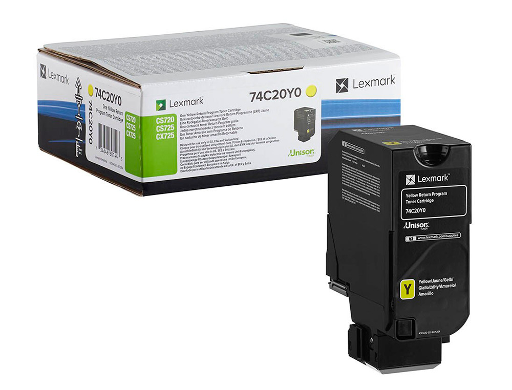 LEXMARK - Toner laser 74c20y0 cx725de / cs720de / cs725de amarillo 3000 paginas (Ref. 74C20Y0)