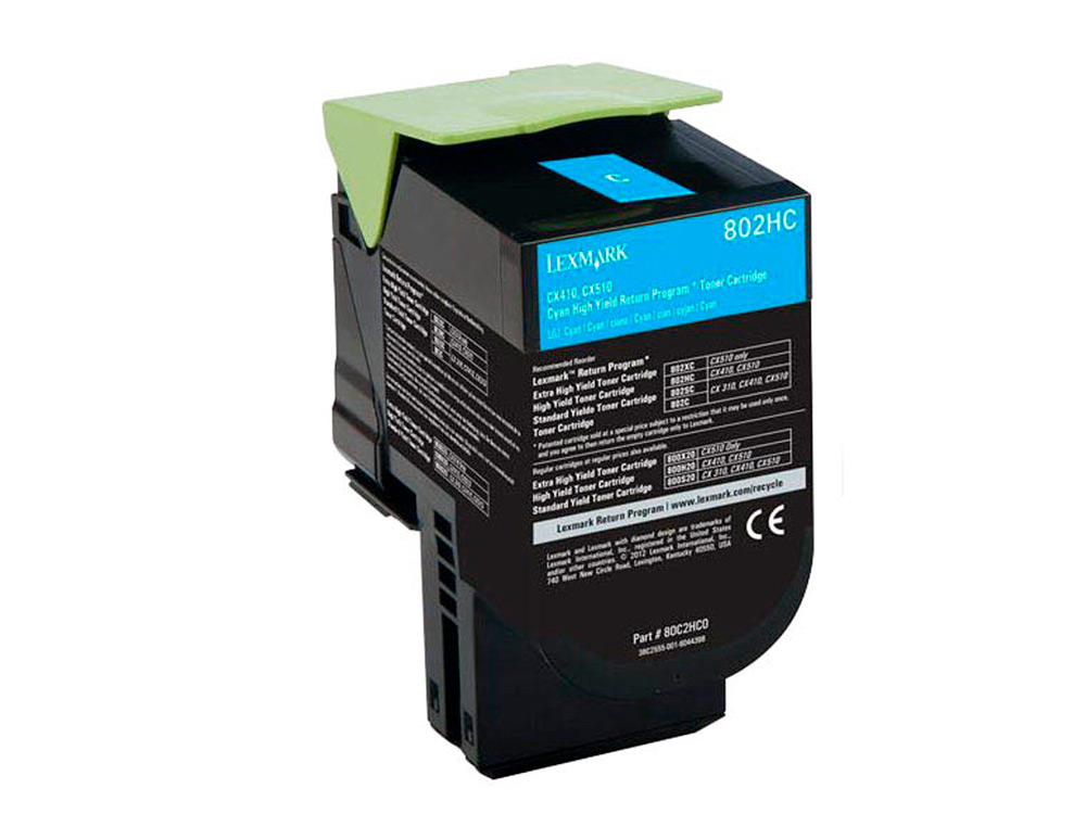 LEXMARK - Toner laser 80c2hce cian 3000 paginas (Ref. 80C2HCE)