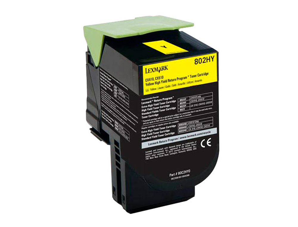 LEXMARK - Toner laser 80c2hye amarillo 3000 paginas (Ref. 80C2HYE)