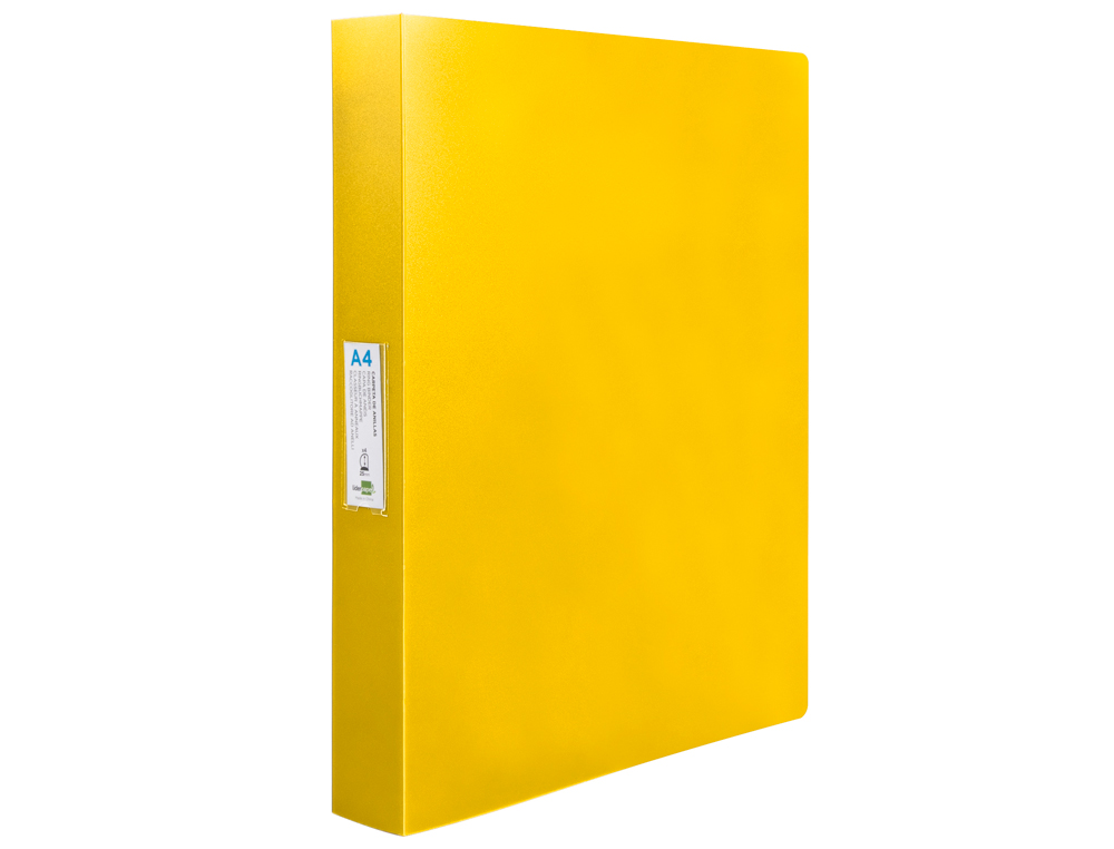 LIDERPAPEL - Carpeta 4 anillas 25 mm mixtas polipropileno din A4 amarillo fluor opaco (Ref. CH32)