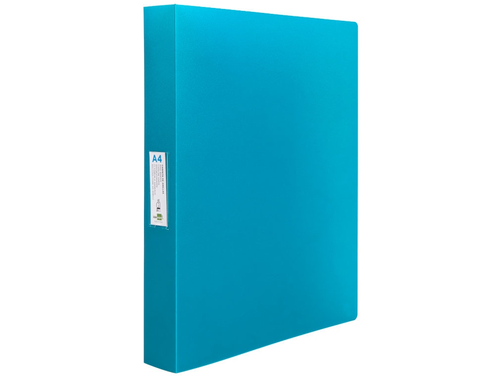 LIDERPAPEL - Carpeta 4 anillas 25 mm mixtas polipropileno din A4 celeste opaco (Ref. CH35)