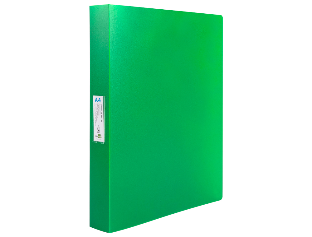 LIDERPAPEL - Carpeta 4 anillas 25 mm mixtas polipropileno din A4 verde manzana opaco (Ref. CH36)