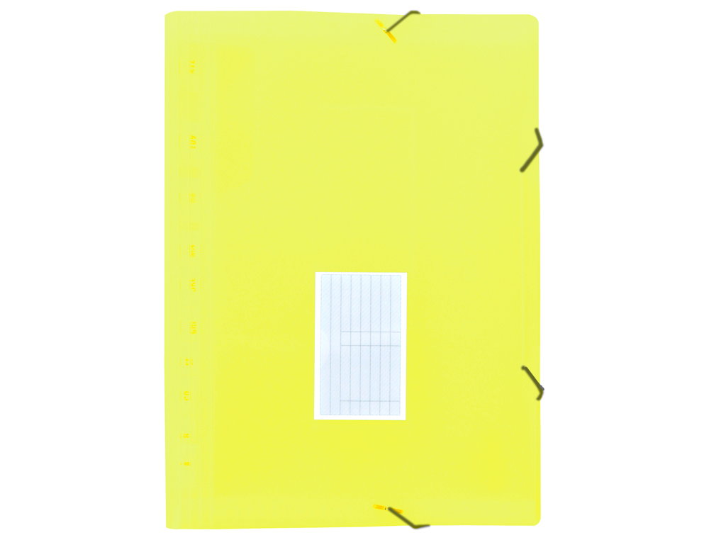 LIDERPAPEL - Carpeta clasificador fuelle polipropileno din A4 amarillo fluor opaco 13 departamentos (Ref. FU36)
