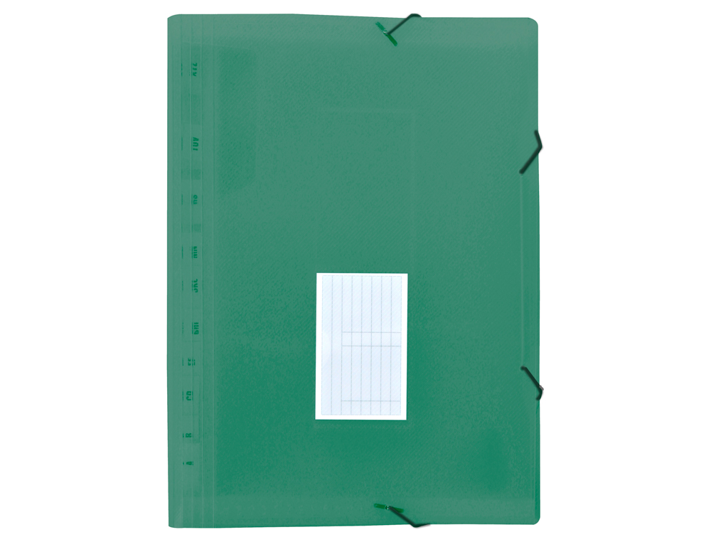 LIDERPAPEL - Carpeta clasificador fuelle polipropileno din A4 verede opaco 13 departamentos (Ref. FU40)