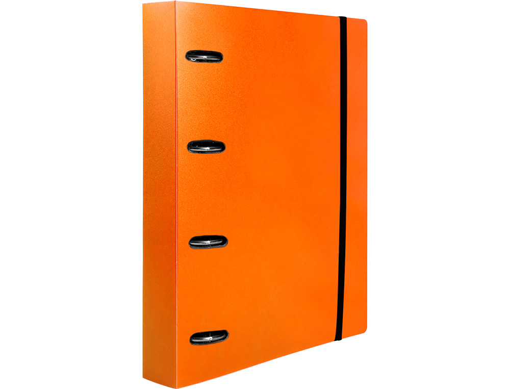 LIDERPAPEL - Carpeta con recambio A4 cuadro 5mm 100 hojas 80g polipropileno 4 anillas 25mm color naranja (Ref. CH58)