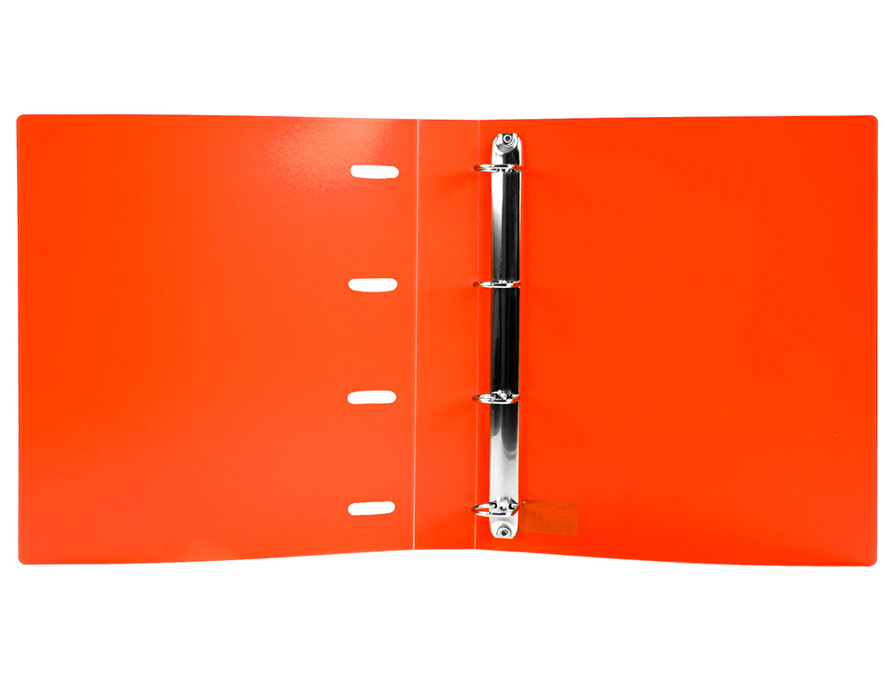 LIDERPAPEL - Carpeta con recambio A4 cuadro 5mm 100 hojas 80g polipropileno 4 anillas 25mm color naranja (Ref. CH58)