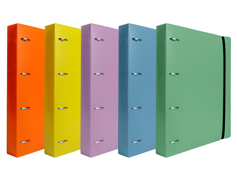 LIDERPAPEL - Carpeta con recambio A4 cuadro 5mm 100 hojas 80g polipropileno 4 anillas mixtas 25mm celeste (Ref. CH60)