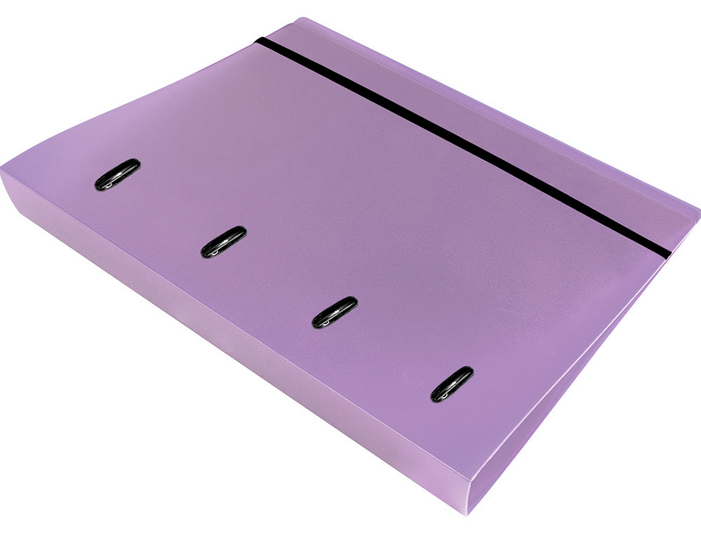 LIDERPAPEL - Carpeta con recambio A4 cuadro 5mm 100 hojas 80g polipropileno 4 anillas mixtas 25mm lavanda (Ref. CH59)