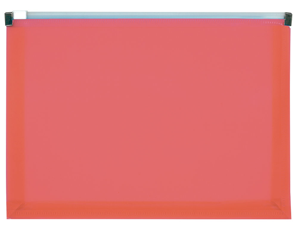 LIDERPAPEL - Carpeta dossier a5 cierre de cremallera rojo translucido (Ref. DS81)