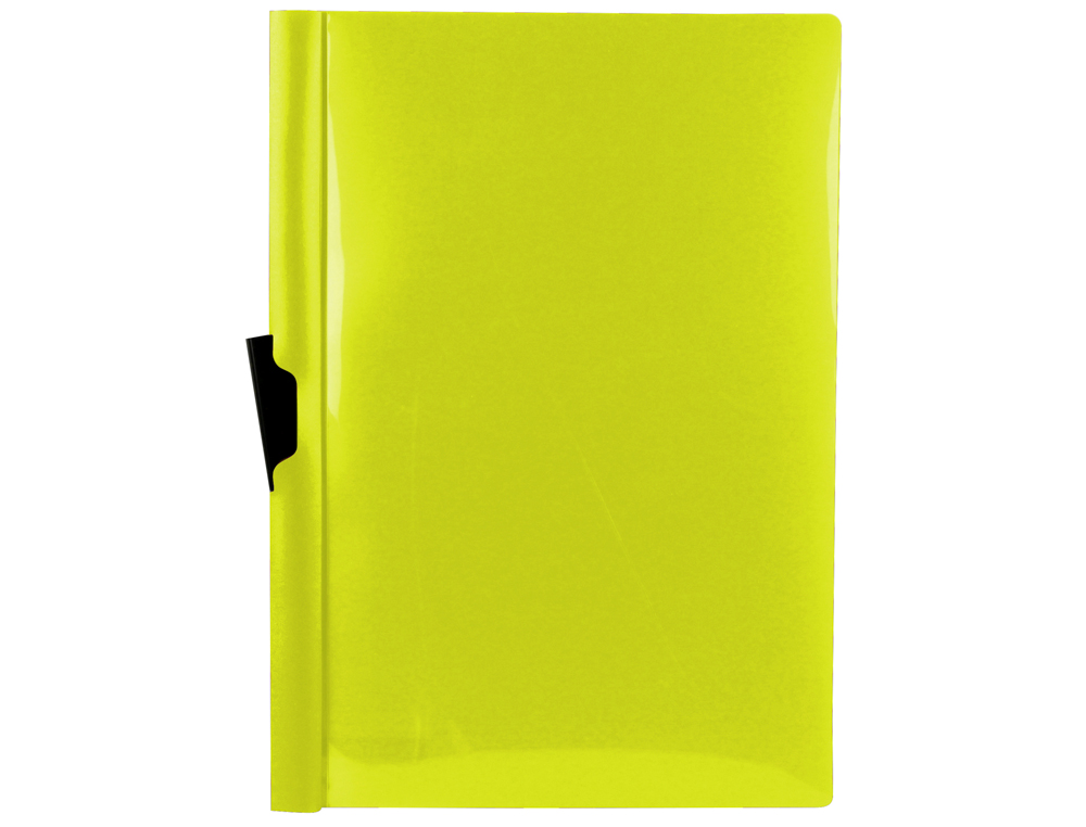 LIDERPAPEL - Carpeta dossier pinza lateral polipropileno din A4 amarillo fluor opaco 30 hojas pinza deslizante (Ref. DP21)