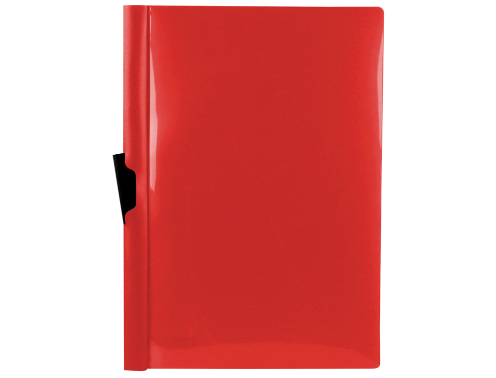 LIDERPAPEL - Carpeta dossier pinza lateral polipropileno din A4 rojo translucido 30 hojas pinza deslizante (Ref. DP19)