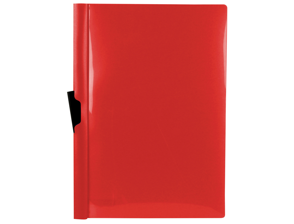 LIDERPAPEL - Carpeta dossier pinza lateral polipropileno din A4 rojo translucido 60 hojas pinza deslizante (Ref. DP26)
