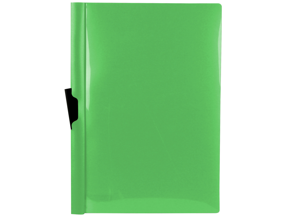 LIDERPAPEL - Carpeta dossier pinza lateral polipropileno din A4 verde manzana opaco 30 hojas pinza deslizante (Ref. DP25)