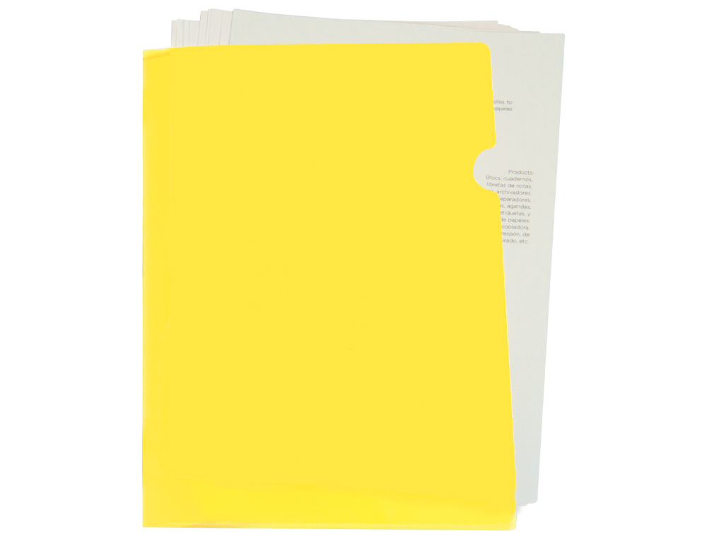 LIDERPAPEL - Carpeta dossier uñero polipropileno din A4 amarillo fluor opaco 20 hojas (Ref. BL19)