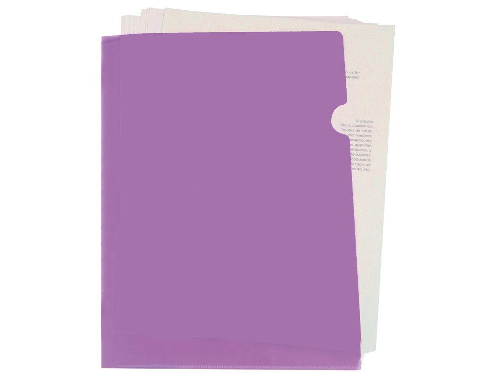 LIDERPAPEL - Carpeta dossier uñero polipropileno din A4 lavanda opaco 20 hojas (Ref. BL21)