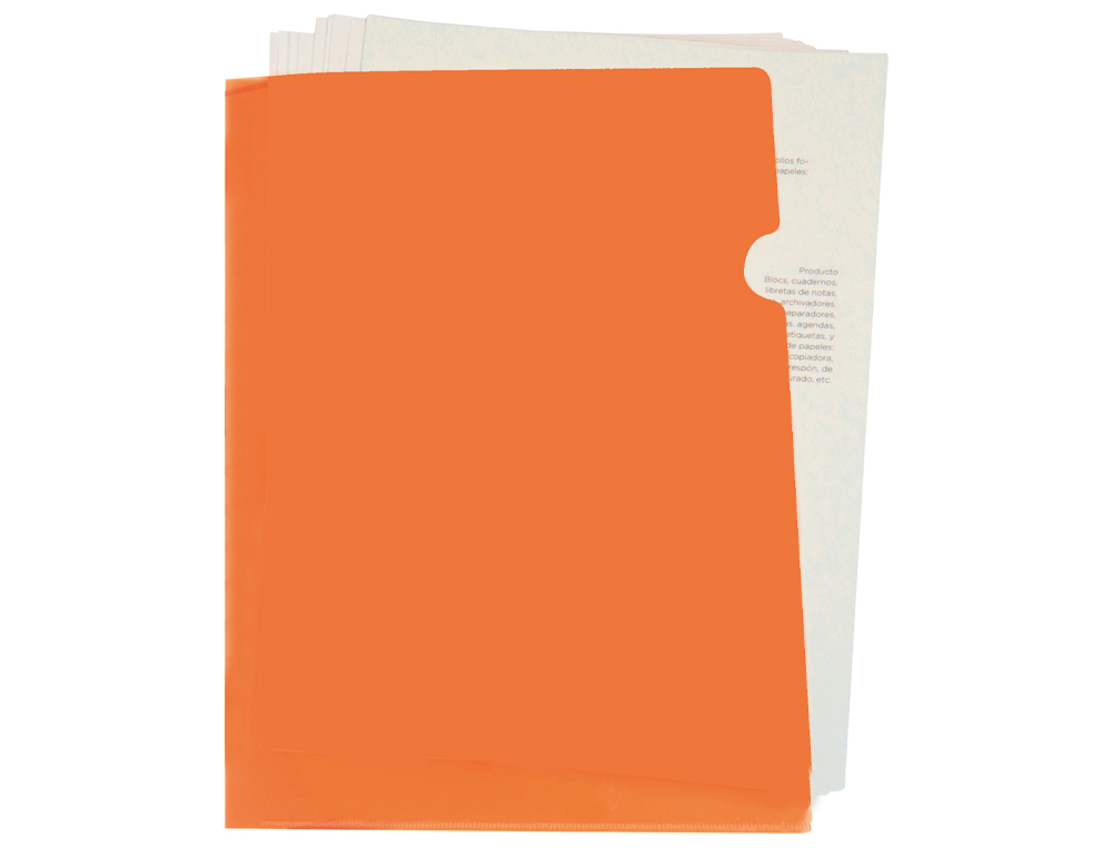LIDERPAPEL - Carpeta dossier uñero polipropileno din A4 naranja fluor opaco 20 hojas (Ref. BL20)