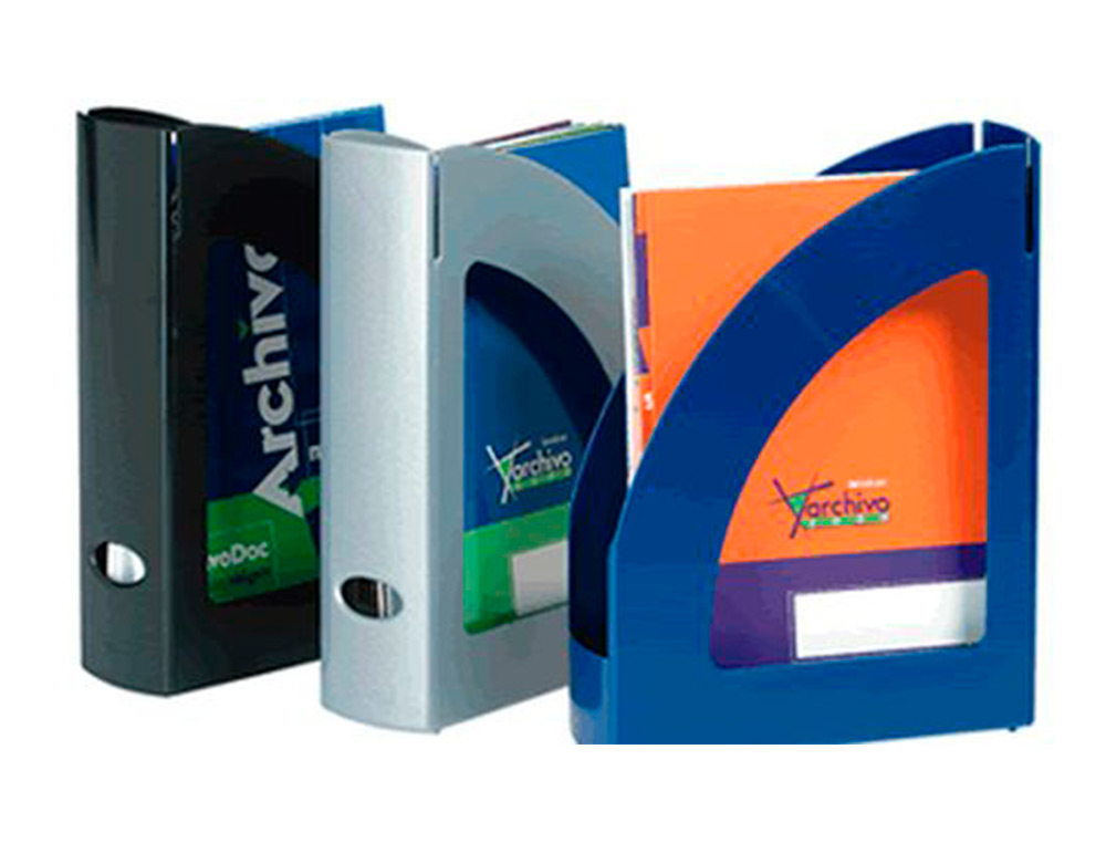 ARCHIVO 2000 - Cajetin de archivo antimicrobiano sanitized poliestireno lomo 80 mm azul 250x80x320 mm (Ref. 2003AM AZ)