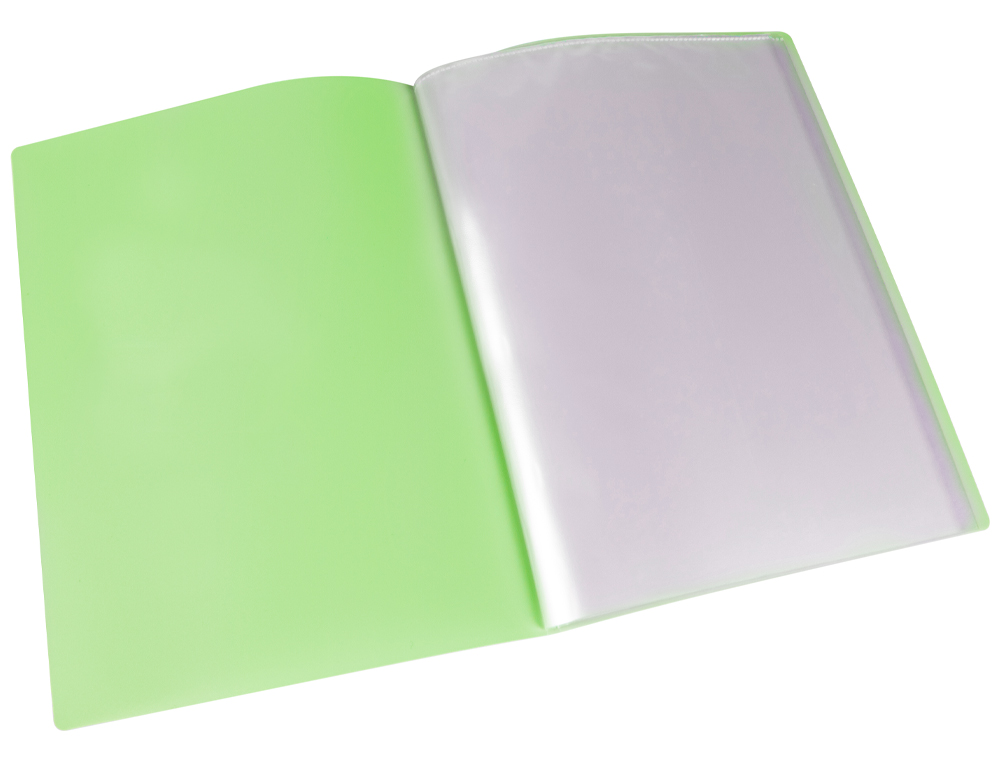 LIDERPAPEL - Carpeta escaparate 20 fundas polipropileno din A4 verde manzana opaco (Ref. EC71)