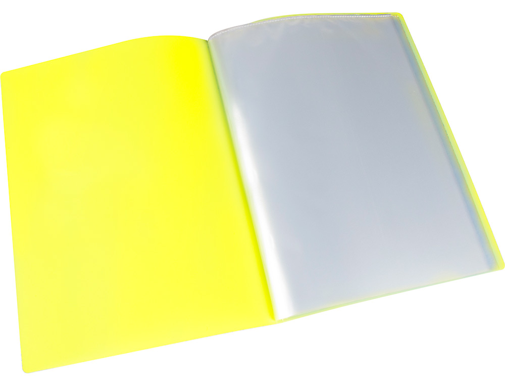 LIDERPAPEL - Carpeta escaparate 60 fundas polipropileno din A4 amarillo fluor opaco (Ref. EC85)