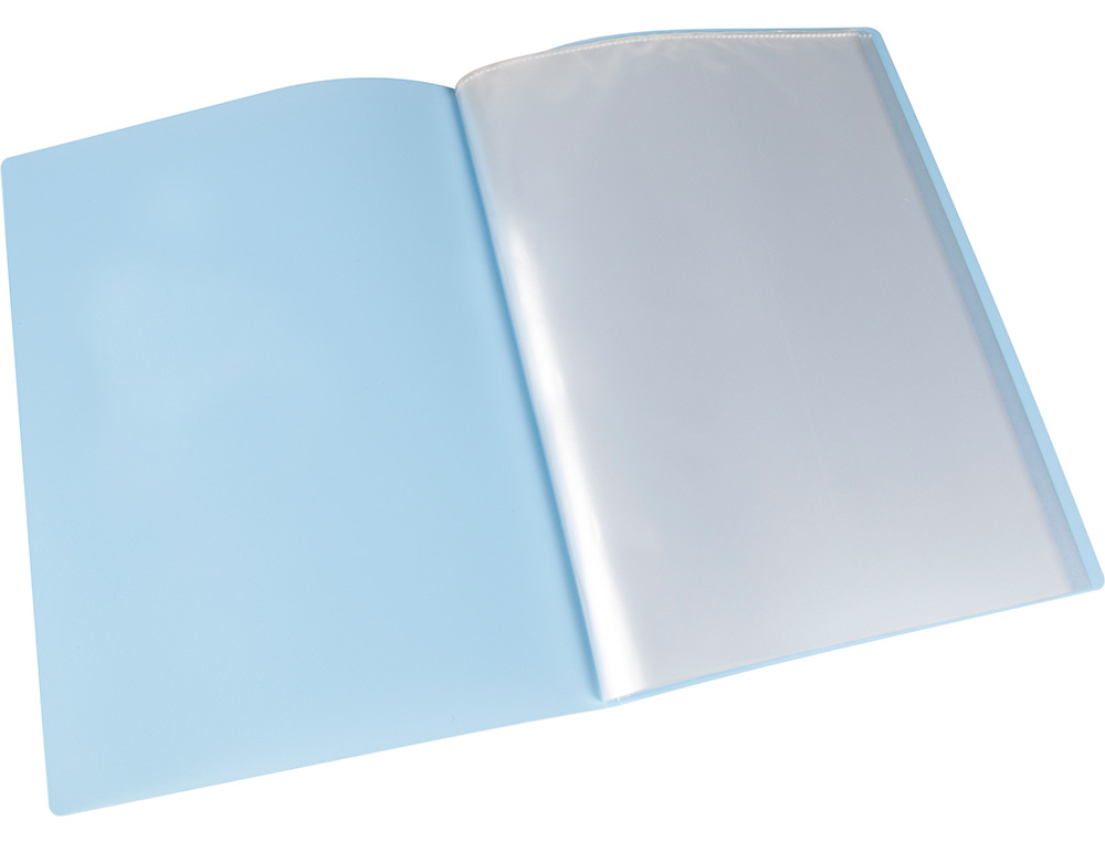 LIDERPAPEL - Carpeta escaparate 60 fundas polipropileno din A4 celeste opaco (Ref. EC88)
