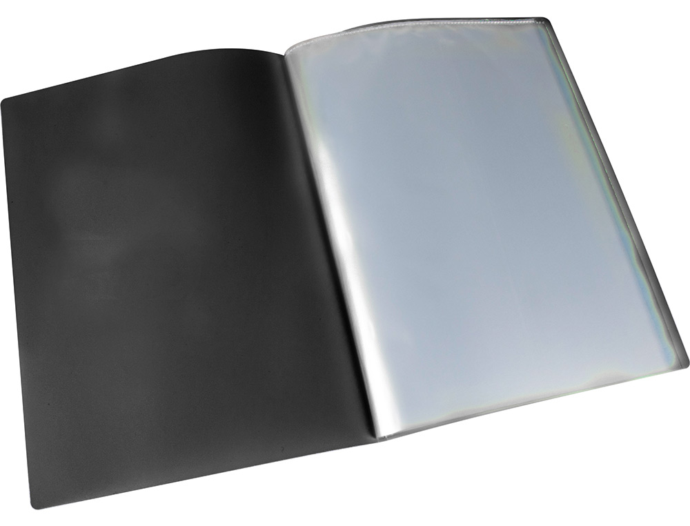 LIDERPAPEL - Carpeta escaparate 60 fundas polipropileno din A4 negro opaco (Ref. EC90)