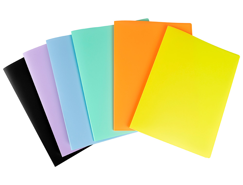 LIDERPAPEL - Carpeta escaparate 80 fundas polipropileno din A4 celeste opaco (Ref. EC99)