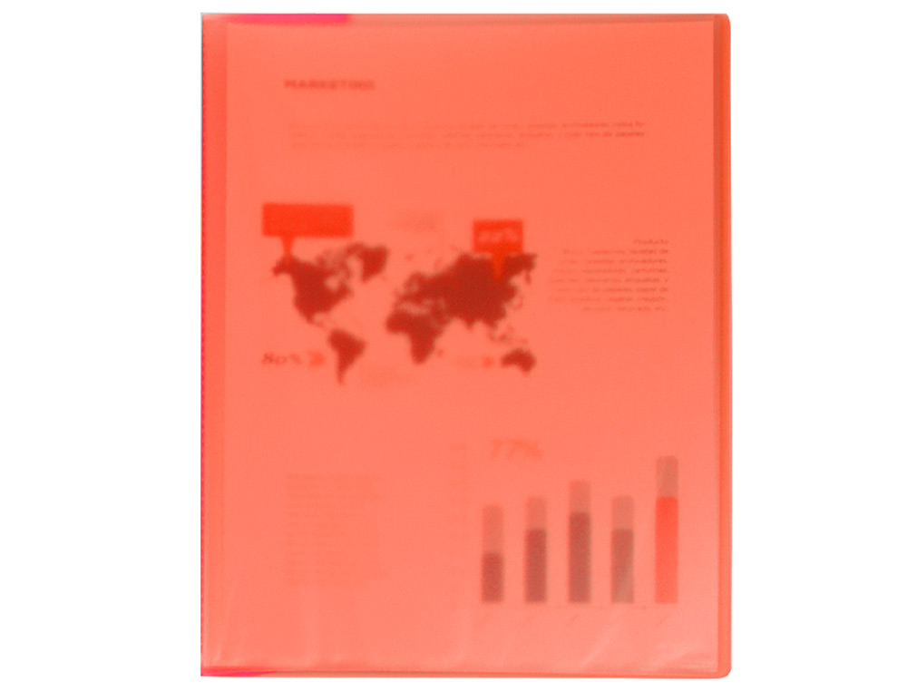 LIDERPAPEL - Carpeta escaparate 80 fundas polipropileno din A4 rojo translucido (Ref. EC94)