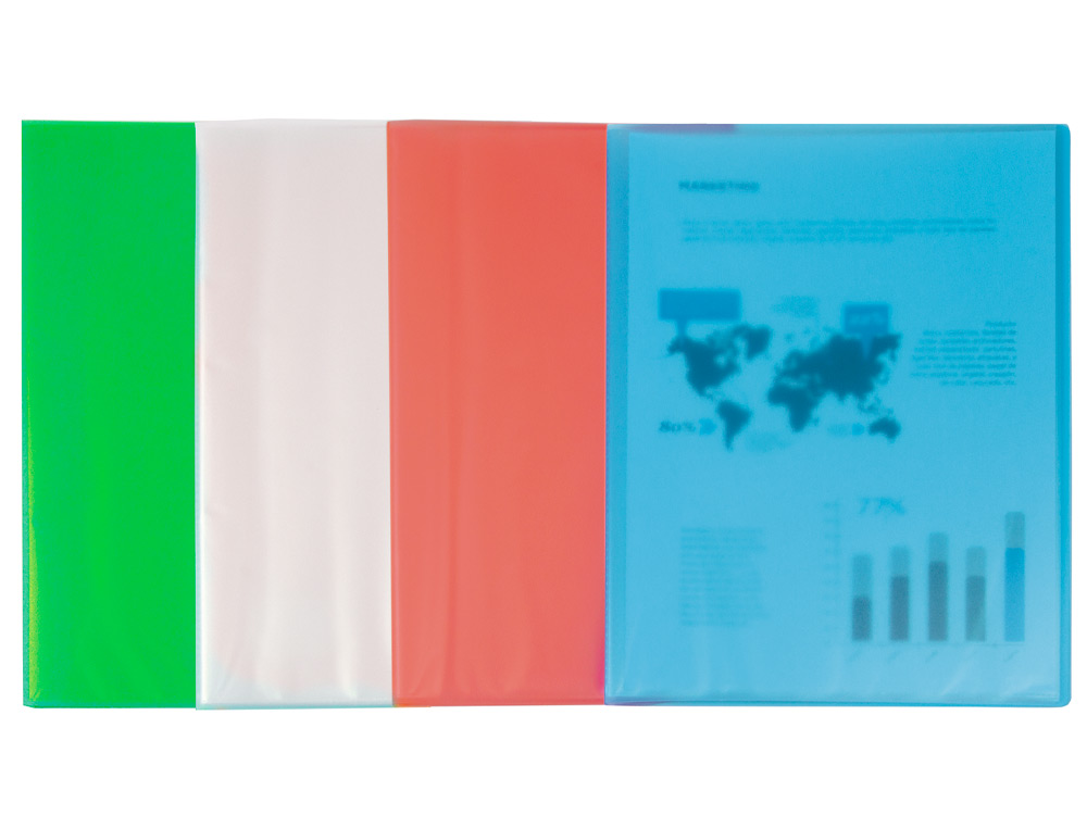 LIDERPAPEL - Carpeta escaparate 80 fundas polipropileno din A4 transparente (Ref. EC91)