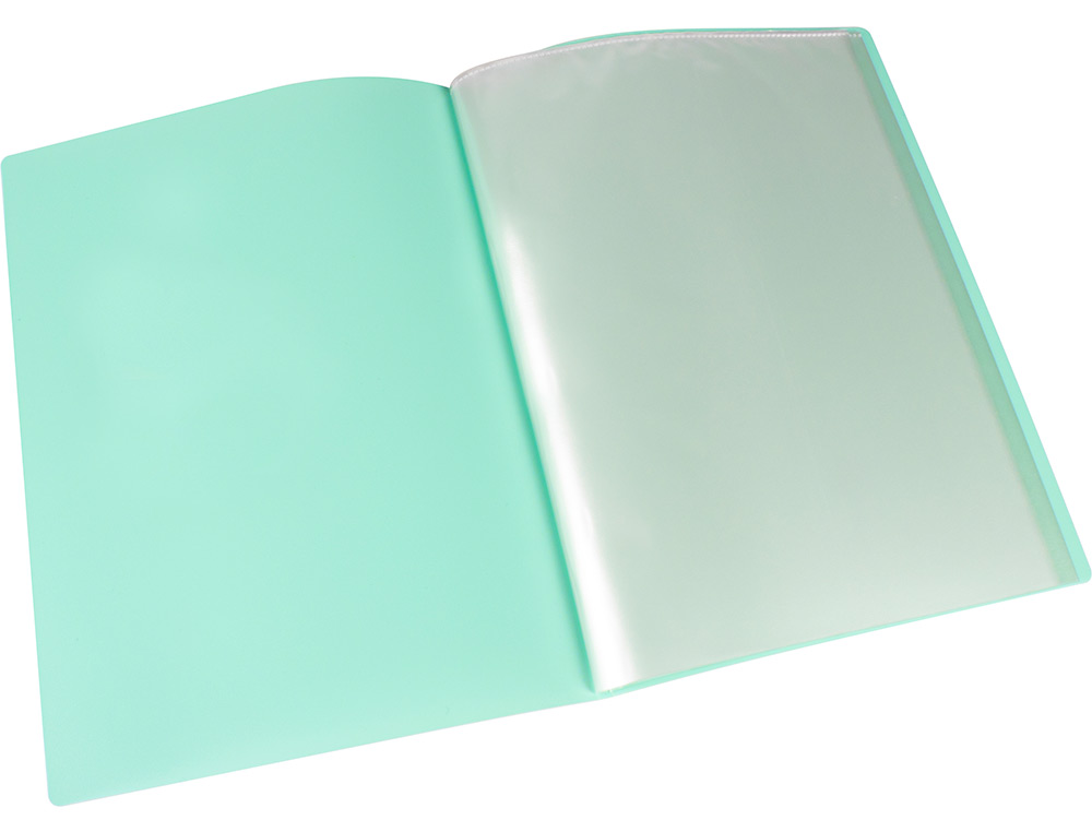LIDERPAPEL - Carpeta escaparate 80 fundas polipropileno din A4 verde manzana opaco (Ref. JC11)