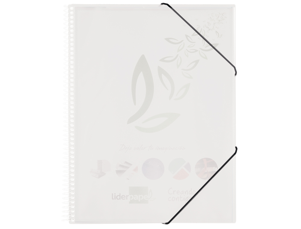 LIDERPAPEL - Carpeta escaparate con espiral 20 fundas polipropileno din A4 transparente (Ref. EC53)