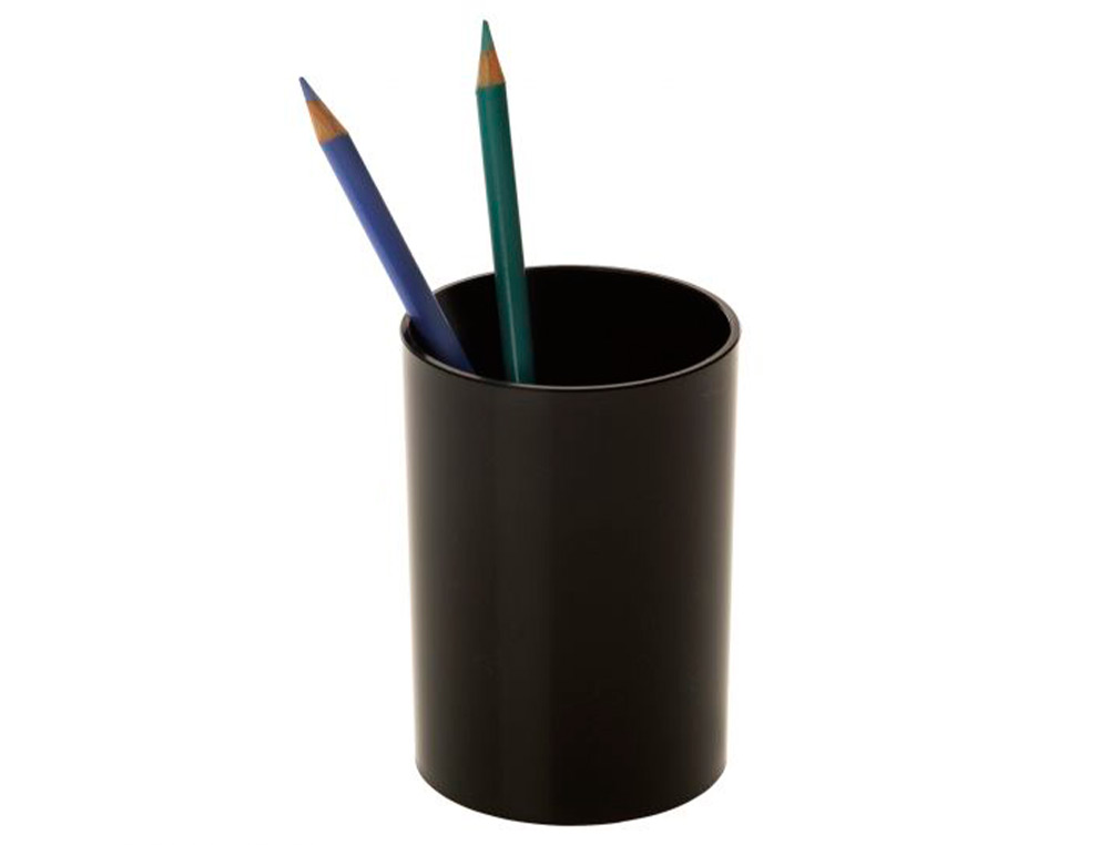 ARCHIVO 2000 - Cubilete portalapices antimicrobiano sanitized redondo negro diametro 75 mm altura 105 mm (Ref. 771AM NE)