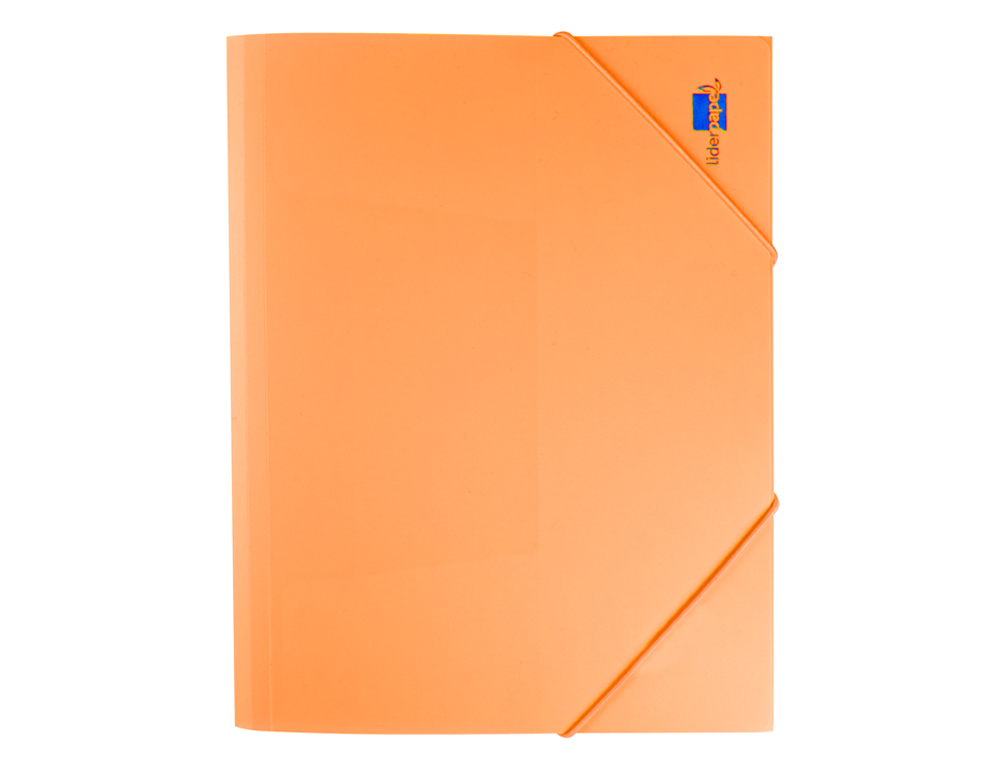 LIDERPAPEL - Carpeta gomas solapas polipropileno din A4 naranja fluor opaco (Ref. GC15)